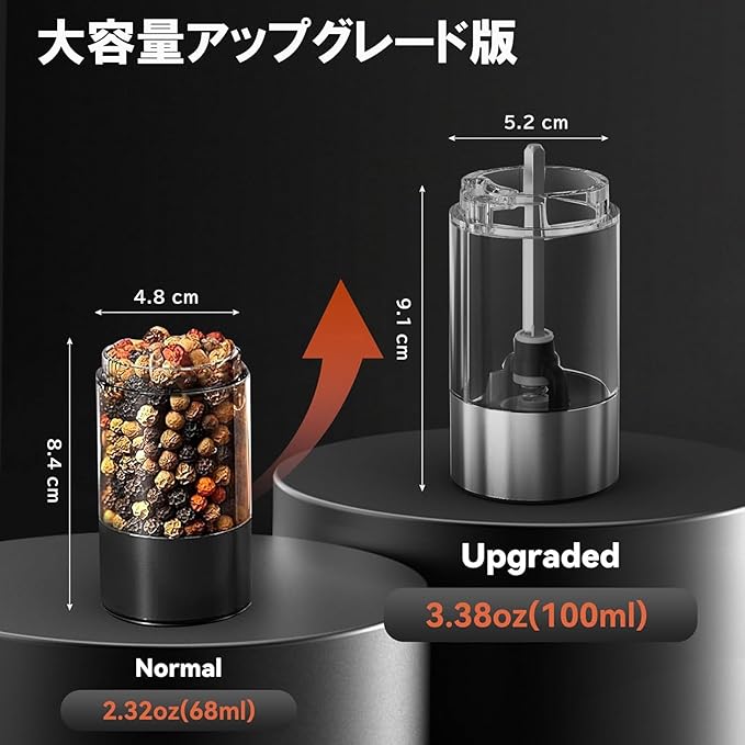 電動ソルトアンドペッパーグラインダーセット